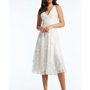 Dress the Population Elisa Sequined Floral Embellished Large Ivory